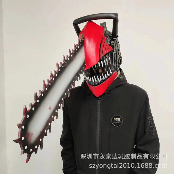 Electric Saw Head Cover Role Play Horror Scaring Latex Mask Costume Props Chainsaw