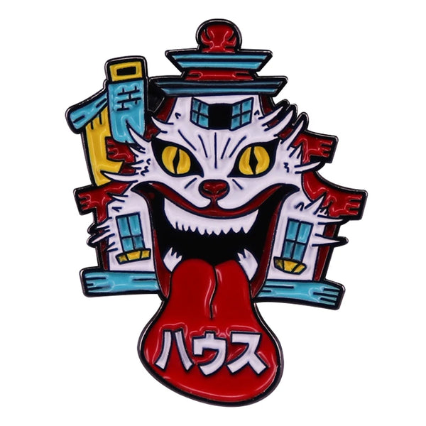 Halloween Horror Funny Midnight Movie Japanse Film Hausu 1977 Enamel Pin Weird Cat House Badge Brooches - product image 1