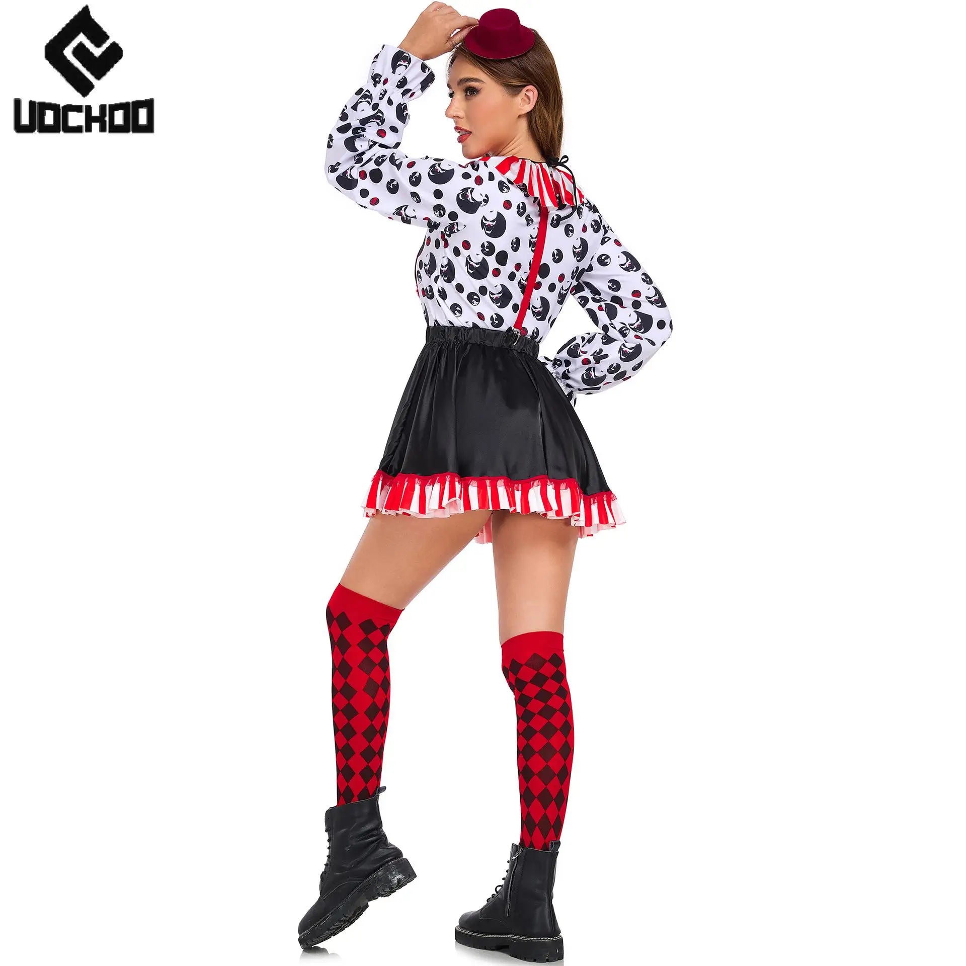 Halloween Clown Costume Women Dress Suit Acrobatic Performance Outfit Family Look Suit - adult / M