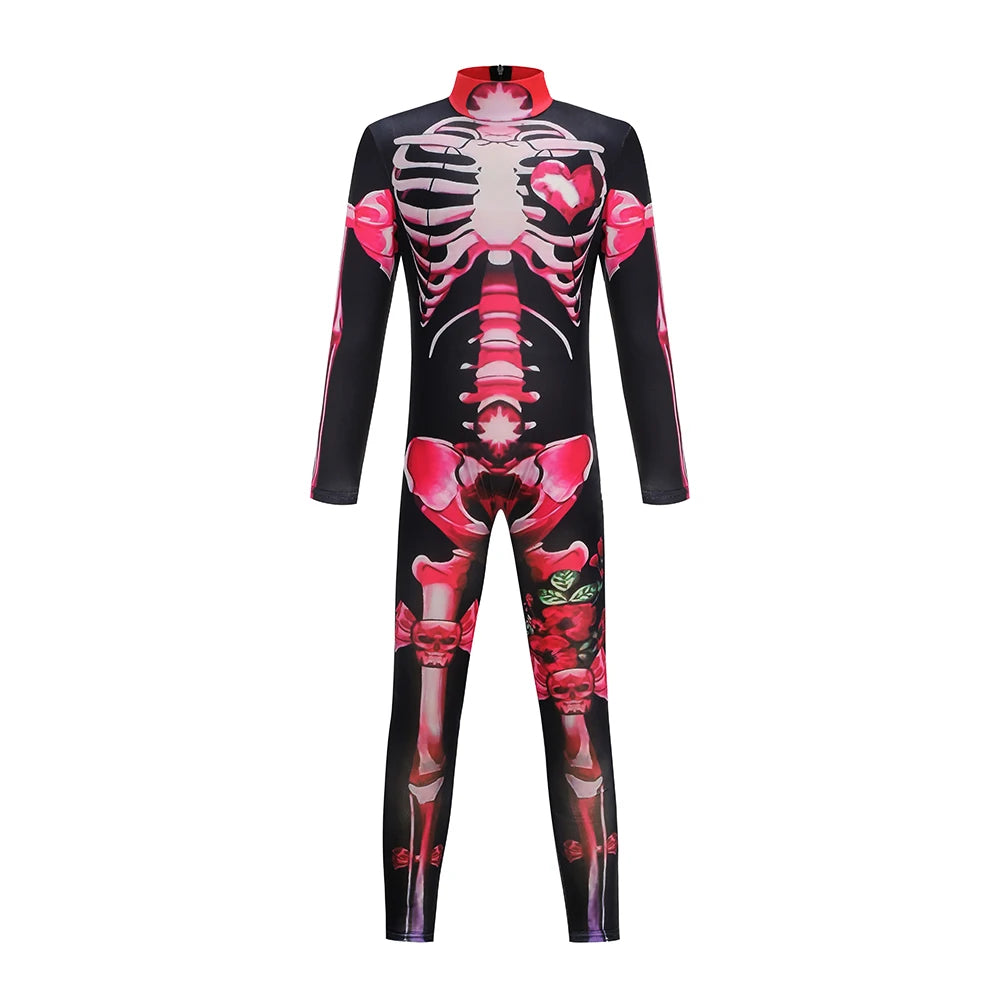 Girls Halloween Cosplay Ghost Bride Gothic Jumpsuit Rose Skeleton Scary - product image 8