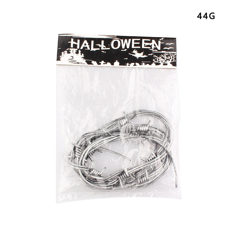 Creepy Imitation Horror Barbed Wire Silver Fake Halloween Party Decor Toy - product image 7