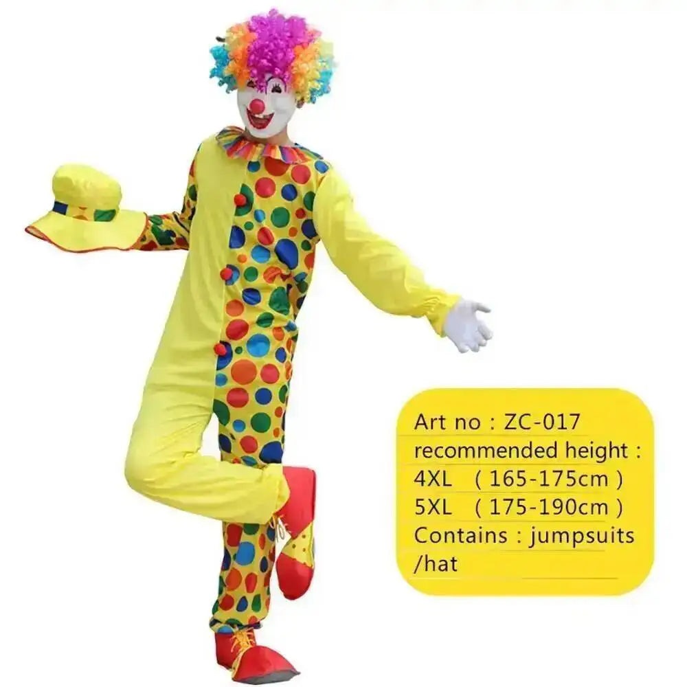 Adults Clown Costumes Joker Bodysuit for Men Magician Performance Fancy Halloween Outfits - Zc-021 / 4xl height165-175cm