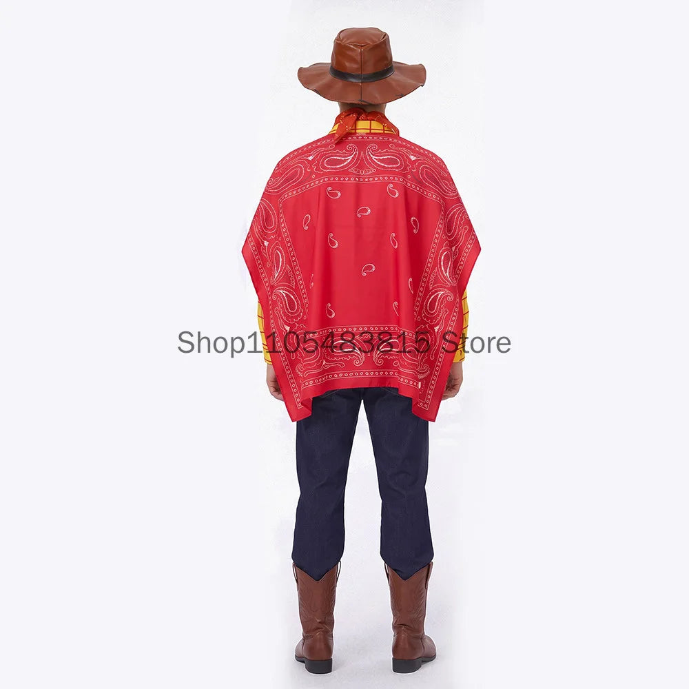 Men's Western Cowboy Toy Costume Toy Movie Story Western Poncho Scarf Bandana Sheriff Costume - View 5