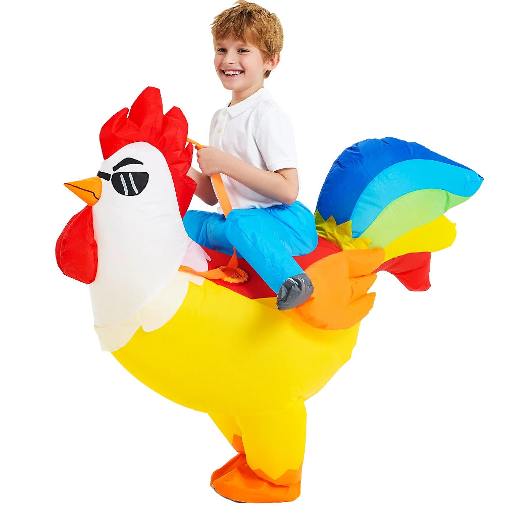 Child Kids Mascot Dinosaur Inflatable Costumes Unicorn Rooster Anime Dress Suits