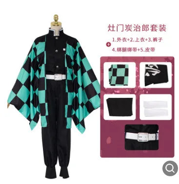 Costume Anime Kanroji Mitsuri Kimono Costume Devil Hunter Adult Kid Halloween Wig - A / 150