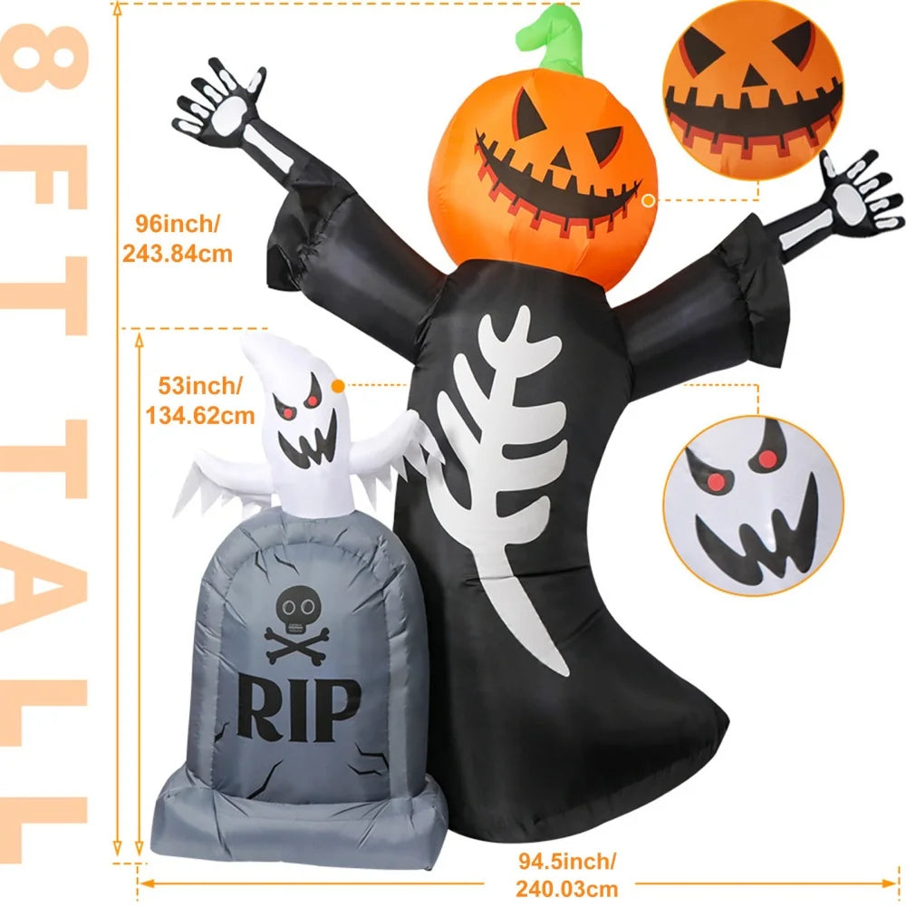 1.6M Halloween Inflatable Zombies Crawled Out of The Grave Decoration RIP Tomb Zombie Ghost Outdoor Yard Garden Halloween Decor