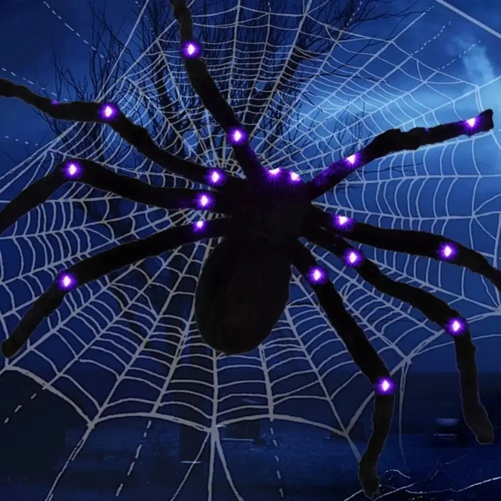 8 Modes Halloween Spider Web Lights Waterproof 250 LEDs LED Spider Net 16.4 Ft Big Scary Giant Spider Party