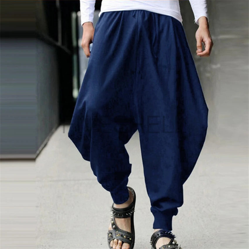 Medieval Costume Knight Costume Trousers News Men Haroun Joggers Vintage Pants Samurai - Color 2 / M