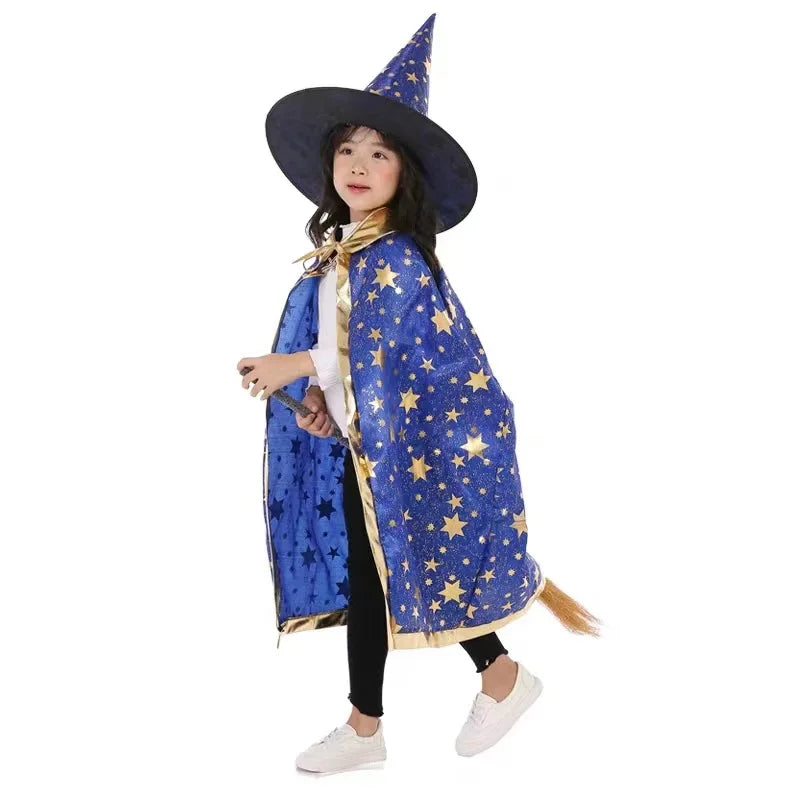 Kids' Witch 2pcs Cloak Little Magician Five Star Costume - alternate view 4