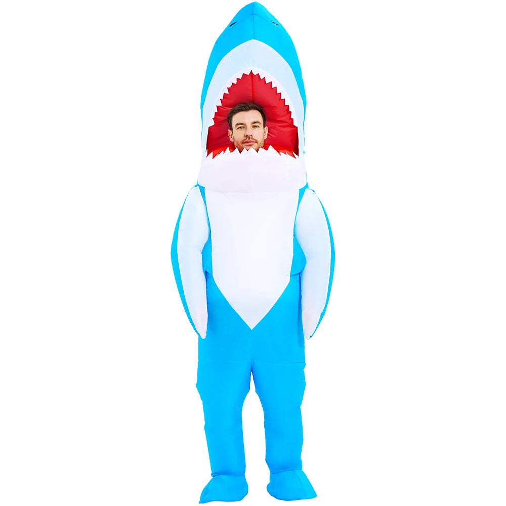 Adult shark costume inflatable costume Halloween party character performance costume funny shark costume