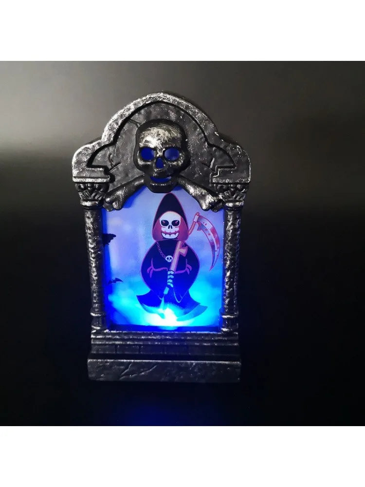 10pcs LED Light Up Graveyard Tombstones Headstone Skull Lamp Home Halloween Decor Party Supplies - product image 8