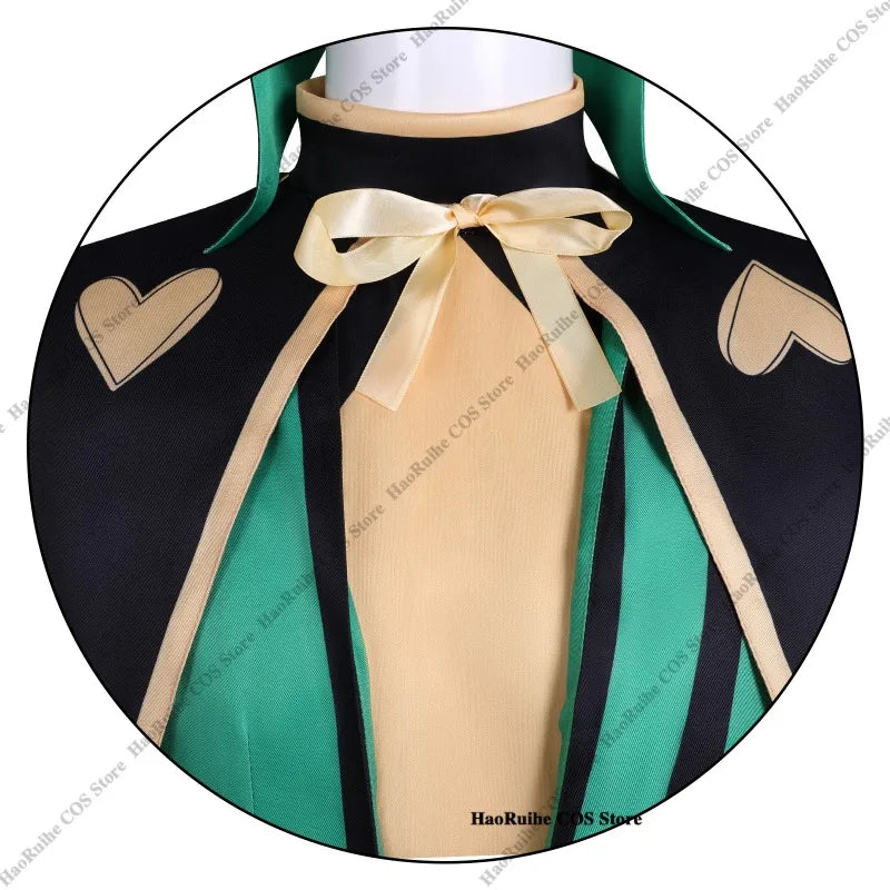 The Freak Circus Harlequin Costume Adult Clown Tops Pants Mask Gloves Joker Green Uniform - One size wig / XS