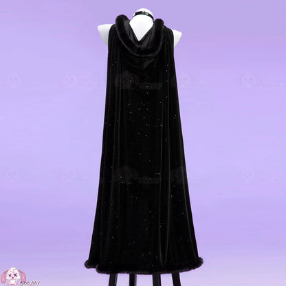 Original Witch Banquet Cosplay Costume Halloween Black Purple Plush Cape Summer Outfit Anime Prop Halloween - product image 5