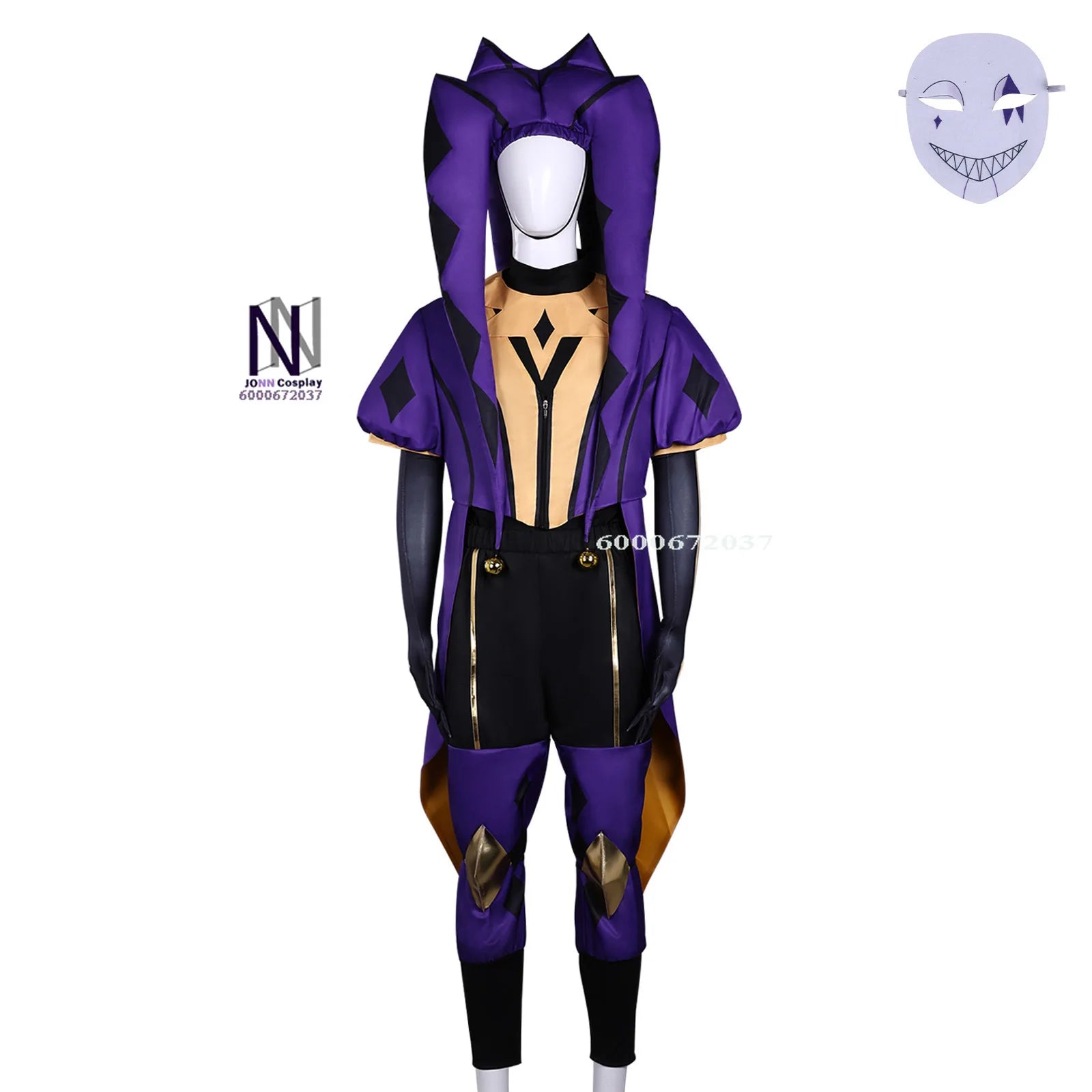 Circus Clown Costume Men Women Euro Size Full Set Green / Red / Purple Jester Outfit - costume-1 / M