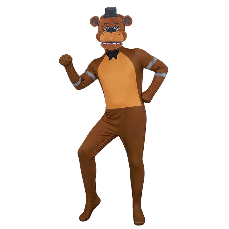 Anime Funny Bear Five Nights Freddyed Jumpsuit Fancy Halloween Costumes For Kids Adult Cosplay Nightmare - product image 2
