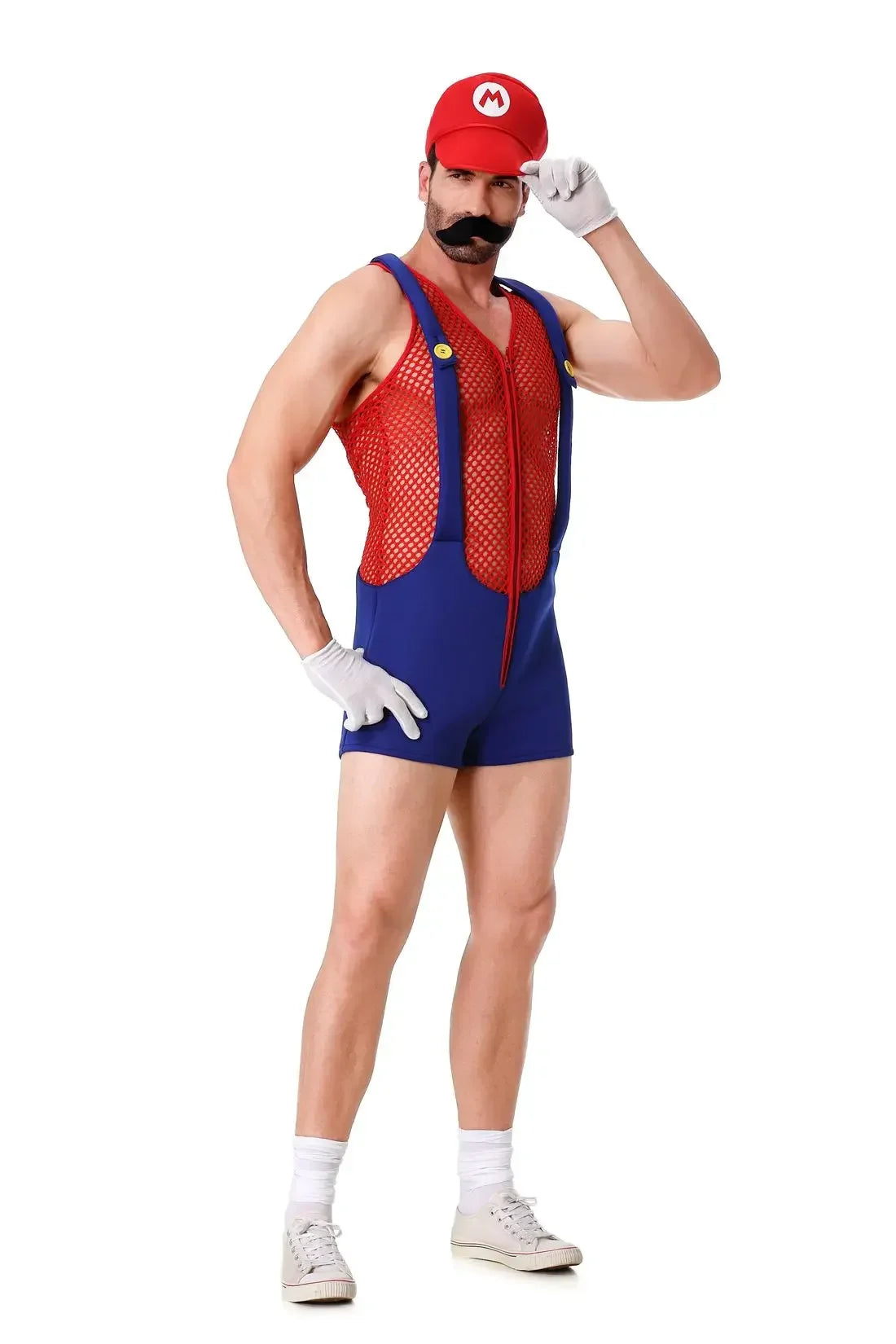 Men's Anime Super Luigi frères plombier drôle combinaison Costume - alternate view 3