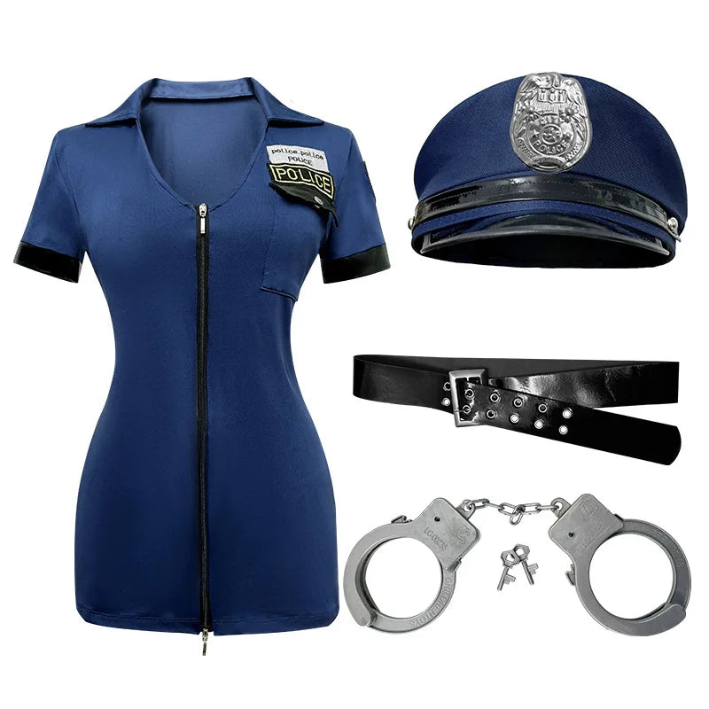 Women's Sexy Police Style Costume Suit Adult Halloween Carnival Stage Cosplay Party Uniform Outfit - product image 9
