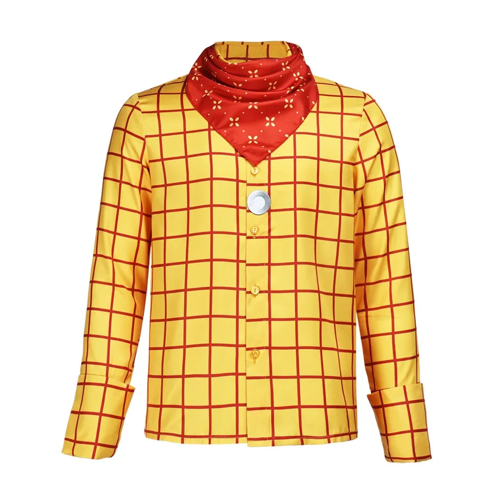 Adult Toy Woody Costume Story Halloween Woody Tracy Costume Shirt Vest Bandana Cowboy - as shown / XS