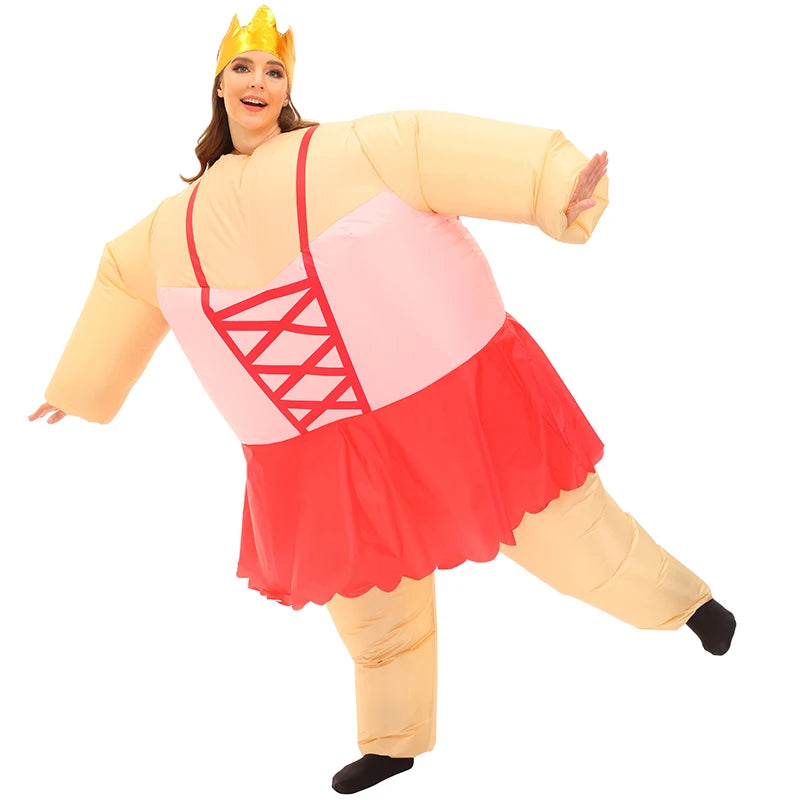 Adult Inflatable Ballet Clowns Costume Fit for Halloween Performance Joker Costume for Men - 0130 Adult Size / 59.1–74.8 in (150–190 cm)
