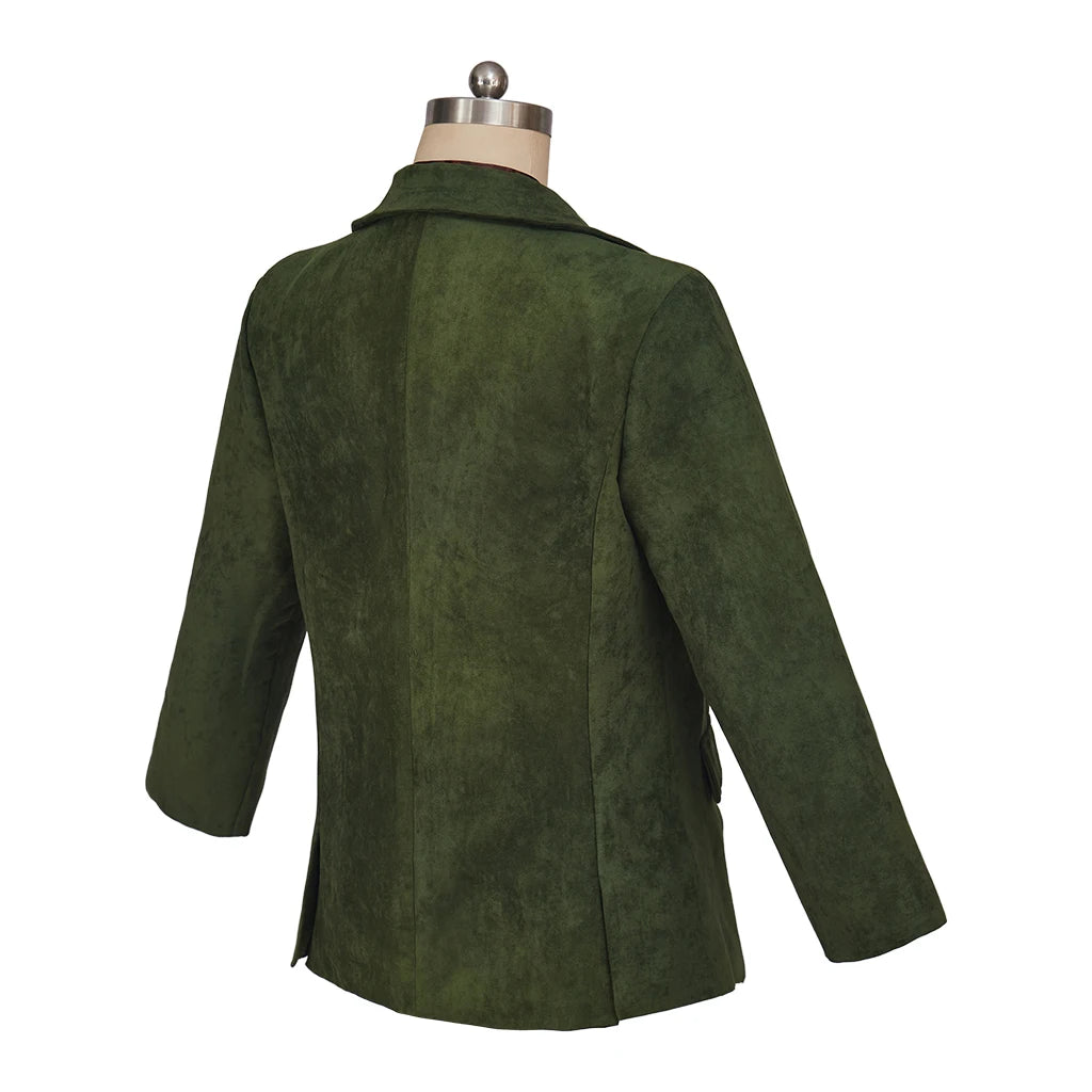 Game Disco Elysium Costume Harrier Du Bois Costume Green Coat with Tie Halloween Harry - green / S