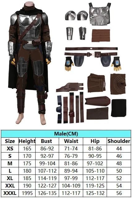 Din Djarin Costume Cloak Belts Set for Adult Men Male Fantasy Cosplay Outfits Halloween - View 6