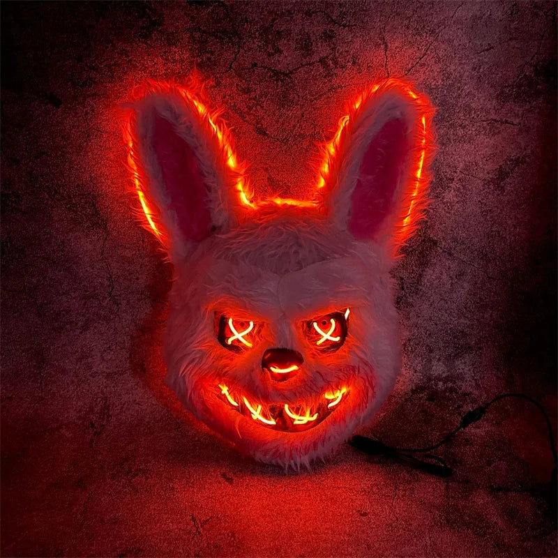 Halloween Luminous Mask Rabbit ro Bear Cos Props LED Dance Scary Mask Creative Cartoon Animal