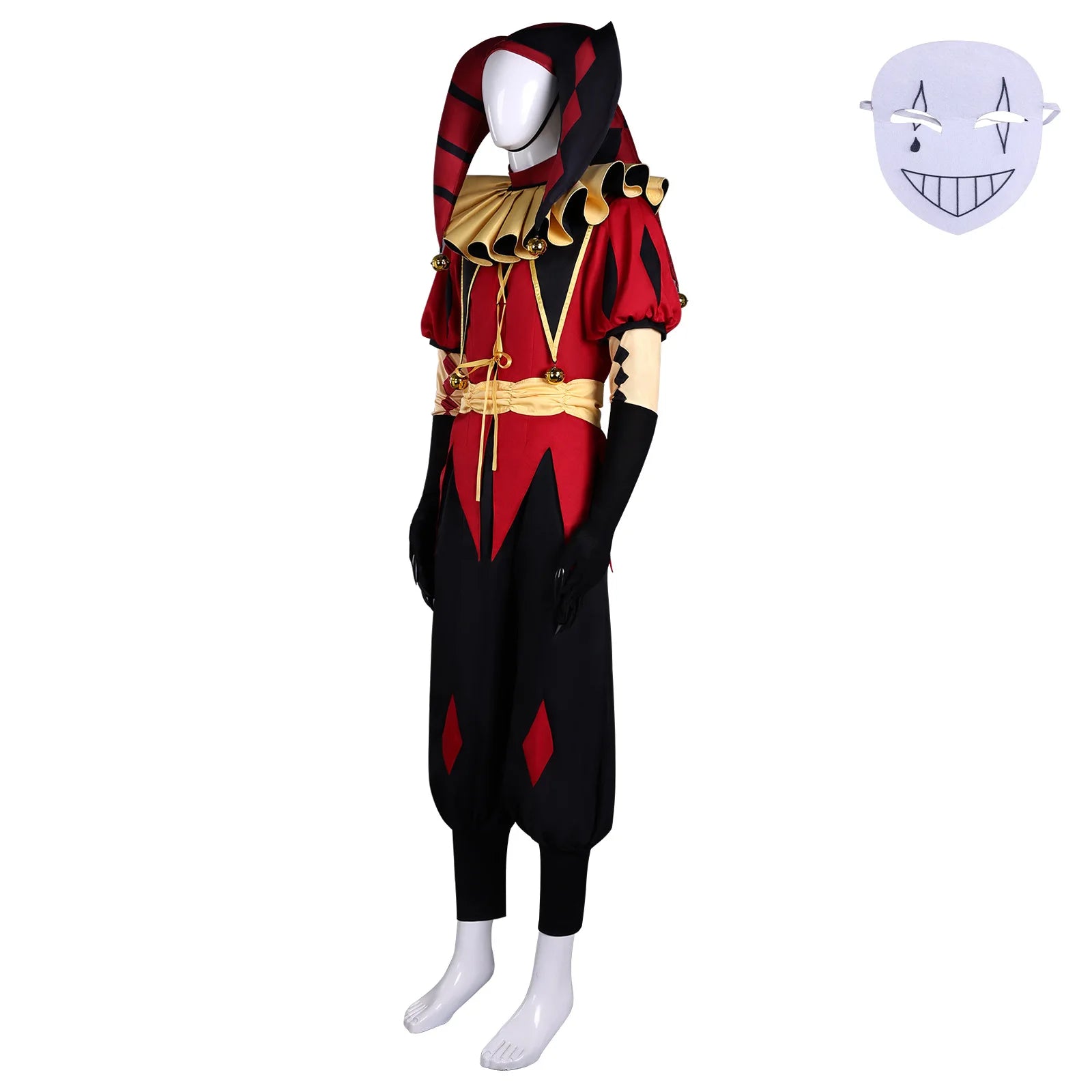 Anime Game Freak Circus Costume Pierrot Clown Pants Coat Headwear Horror Mask Costume - suit / M