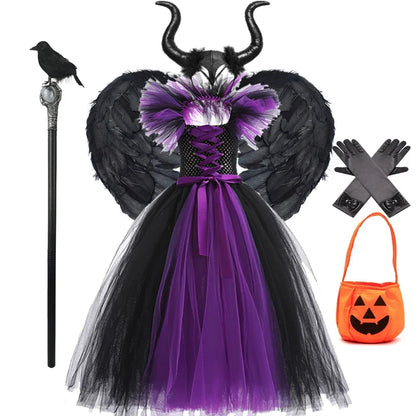 Kids' Maleficent Apparel Tutu Evil Queen Witch Gown Costume - alternate view 6