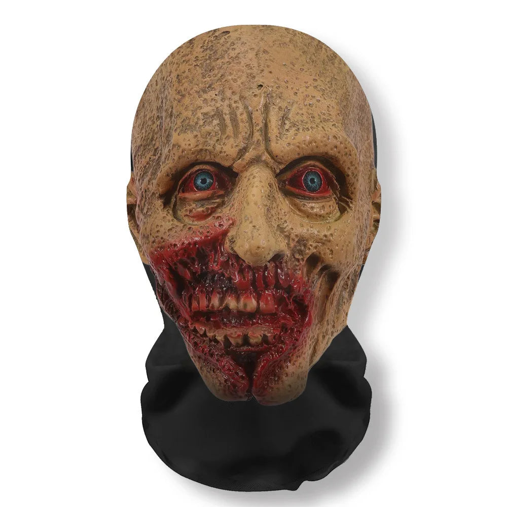 Halloween Ghost Face Full Mask, 3D Printed Stretchable Mesh, Comically Horrifying Cosplay Party Skull - product image 8