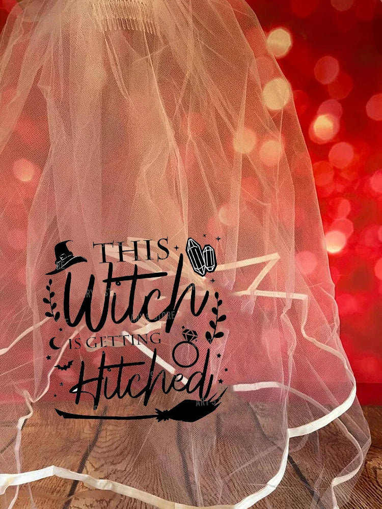 This Witch Is Getting Hitched Veil Halloween Bachelorette Hen Party - product image 2