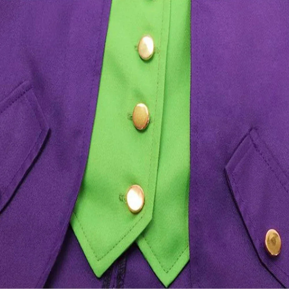 Movie Super Villain Costume Disguise Joker Costume Fantasy Tuxedo Jacket Vest Suit Adult - PURPLE / M