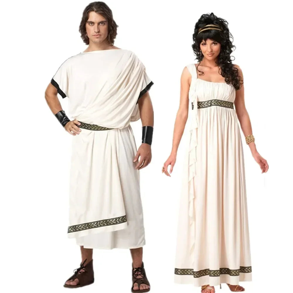 Halloween Man Women Ancient Greek Mythology Rome Toga Robe Greek Mythology God Goddess - Men-1 / XL