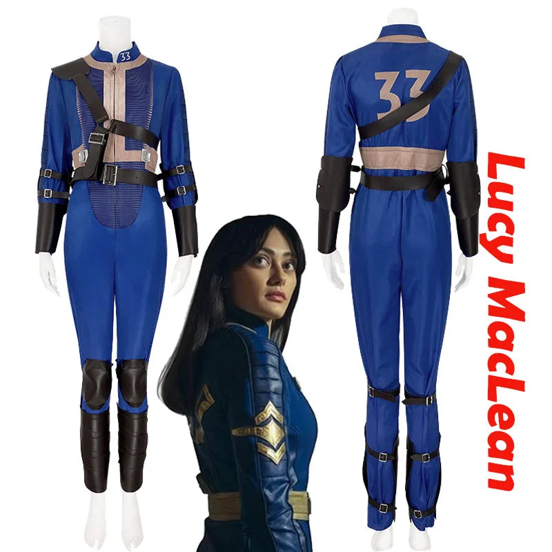Movie Fall Cosplay Costume Out Lucy Maclean Arm Guard Jumpsuit Full
