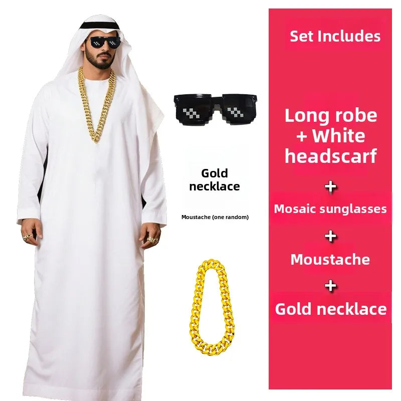 Aladdin Bow Down to Rich Costume Halloween Wedding Outfit Stage Props Polyester Fiber - 165-190cm (just according to your hei