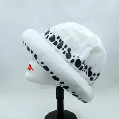 Halloween Anime Trafalgar Law Hat Costume Unisex White Spot Plush Cap Accessories Eternal - View 3