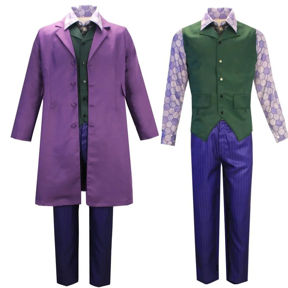 Dark Bat Hero Costume Men's Heath Ledger Joker Halloween Version Dark Knight Thriller Outfit Same - 6pcs / S