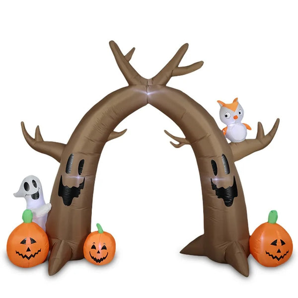 2.4m Halloween Ghost Owl Withered Tree Pumpkin Arch Courtyard LED Luminous