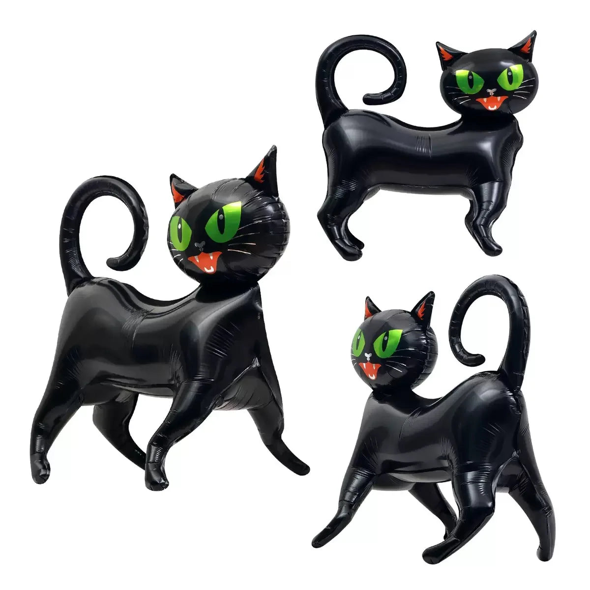 Halloween party decoration with black cat, aluminum foil balloons, 4D - product image 2