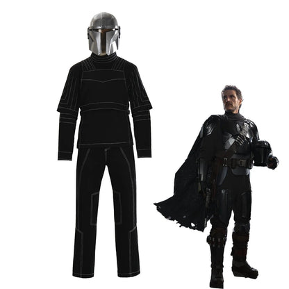 Din Djarin Costume Top Pants for Adult Men Movie Bounty Hunter‌ Roleplay Outfits Halloween - PVC helmet / XS