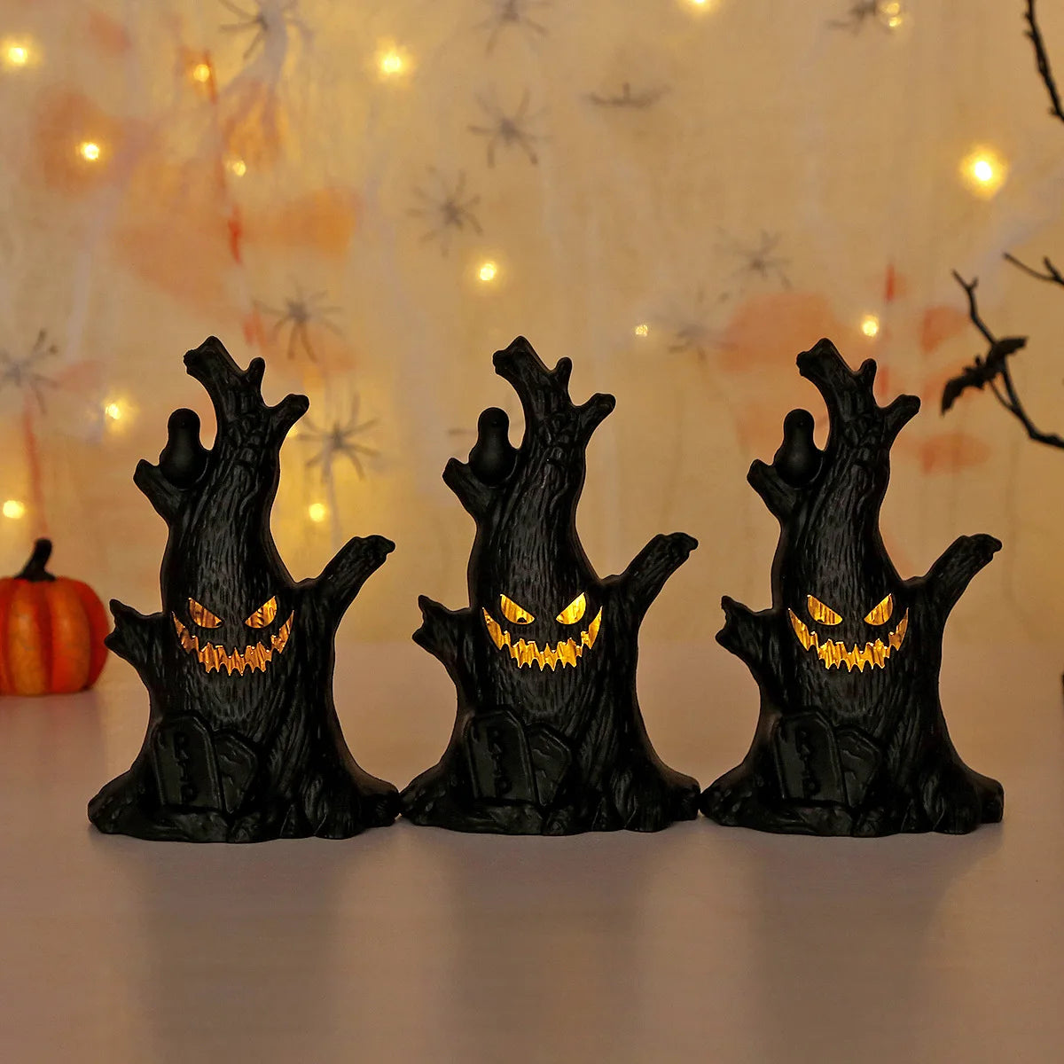 Light Up Halloween Tree Decoration Creepy Tree Figurine Battery Operated - product image 4