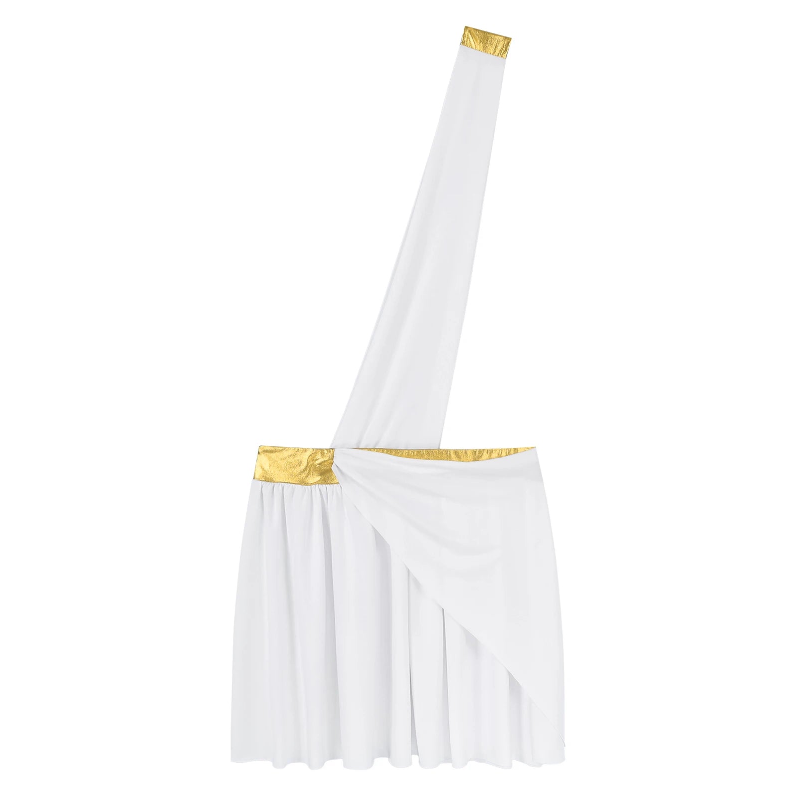 Men's Ancient Greek Warrior One Shoulder Strap Contrast Color Ruffle Skirt Costume - alternate view 4