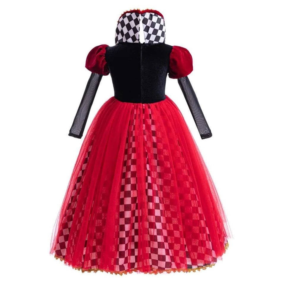 Girls Queen of Hearts Halloween Costume Dress