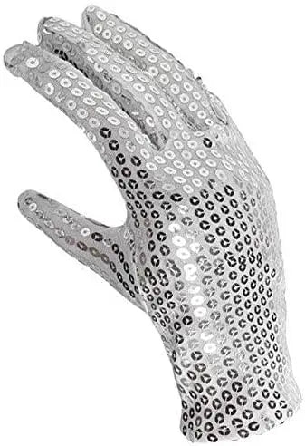 Skeleteen MJ Sequin Glove White Right Handed Glove Costume Accessory
