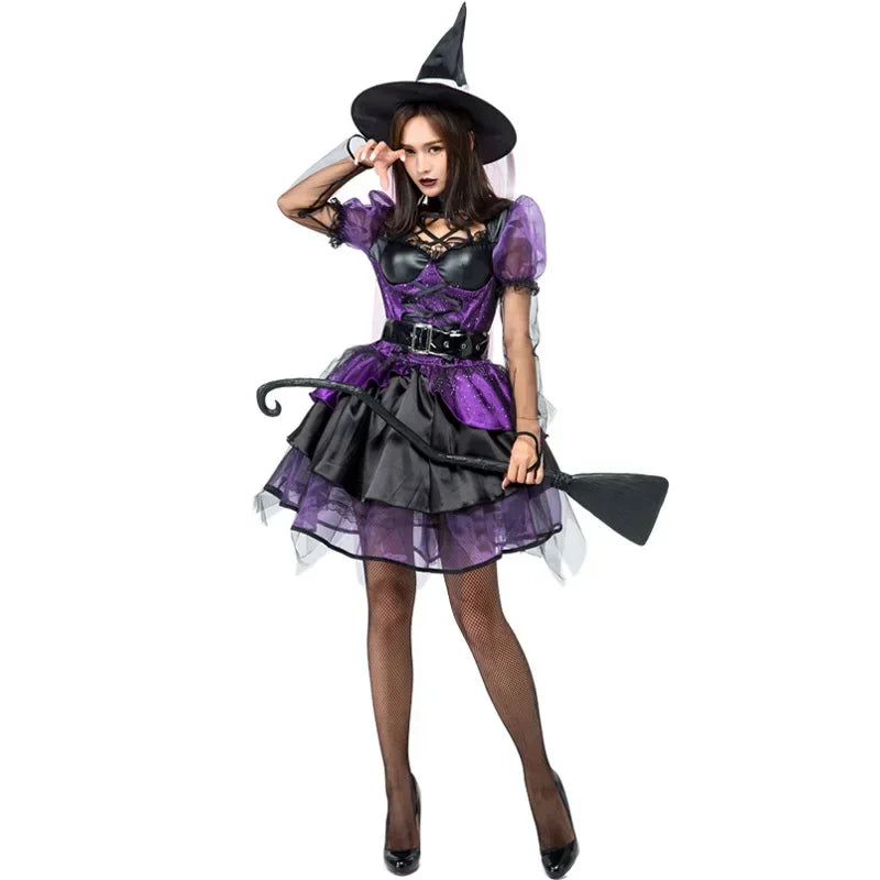 Women's Sexy Evil Witch Cosplay Costume Halloween Carnivals Masquerade Vampire Queen Fantasia Dress - product image 2