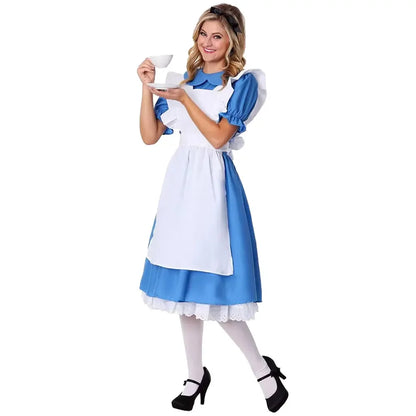 Halloween Dress Up Blue Maid Uniform COS Anime Costumes Alice in Wonderland - product image 6