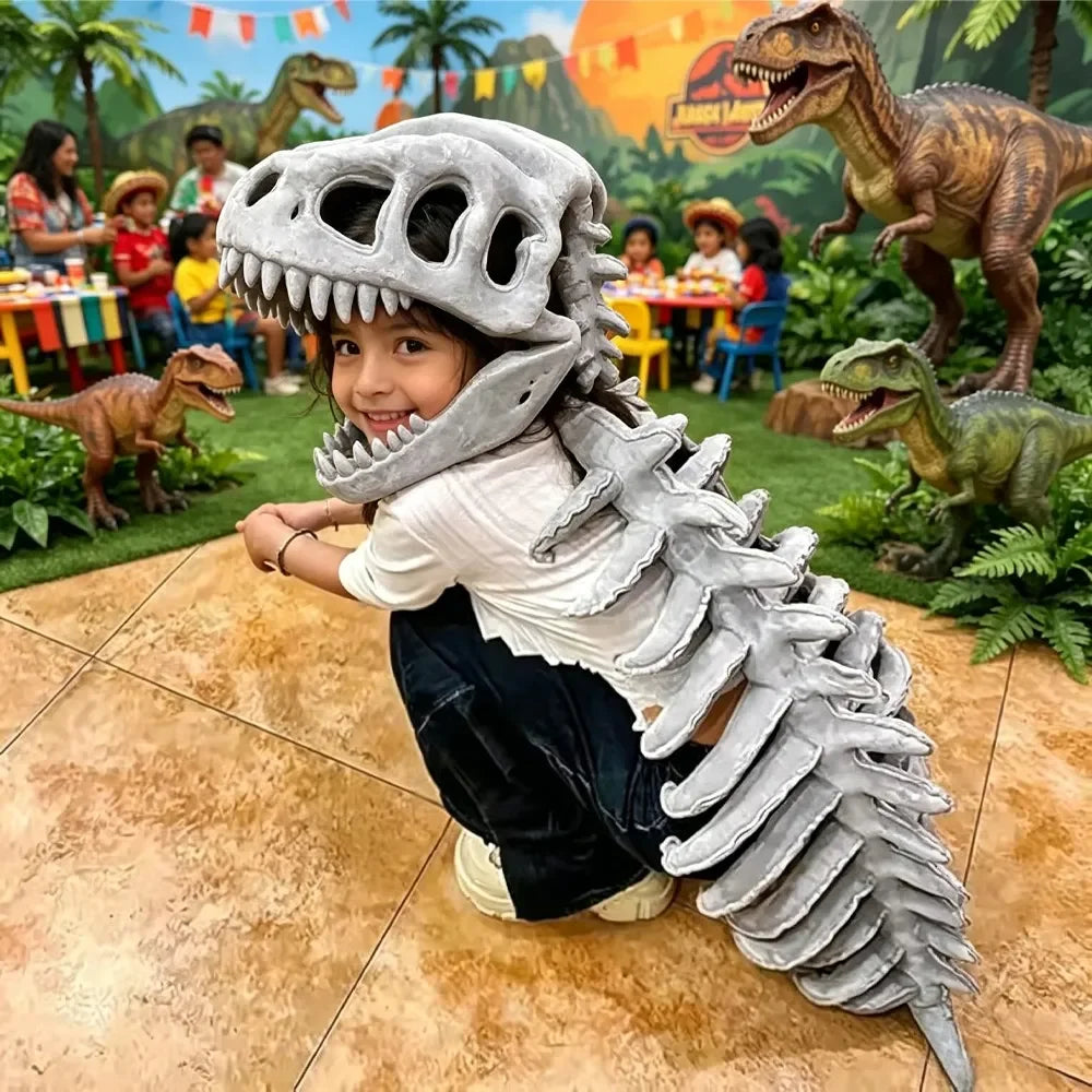 New Dinosaur Plush Hat Cartoon Skeleton Headgear Halloween Costume Funny Soft Doll Celebrity Style Surprise - product image 2