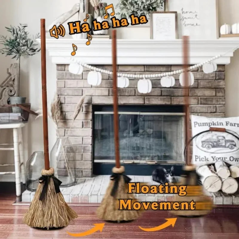 Halloween Floating Witch's Broom - haunted Dancing Broom Terror Atmosphere - product image 1