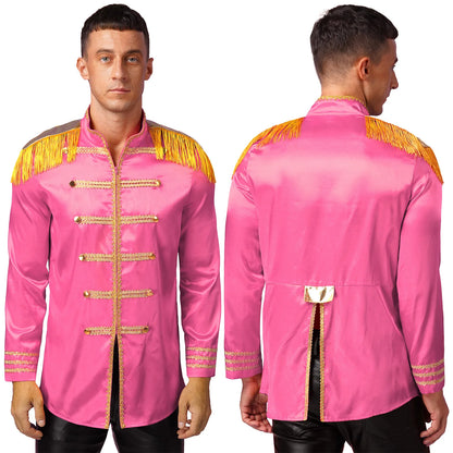 Men's Medieval SGT Sergeant Pepper Tassel Jackets Coat Hippy Costume - alternate view 9