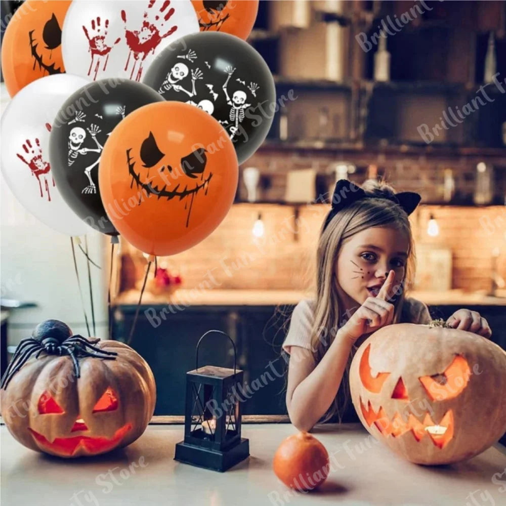 Balloons 12 Inch Black Orange White Halloween Decoration - product image 5