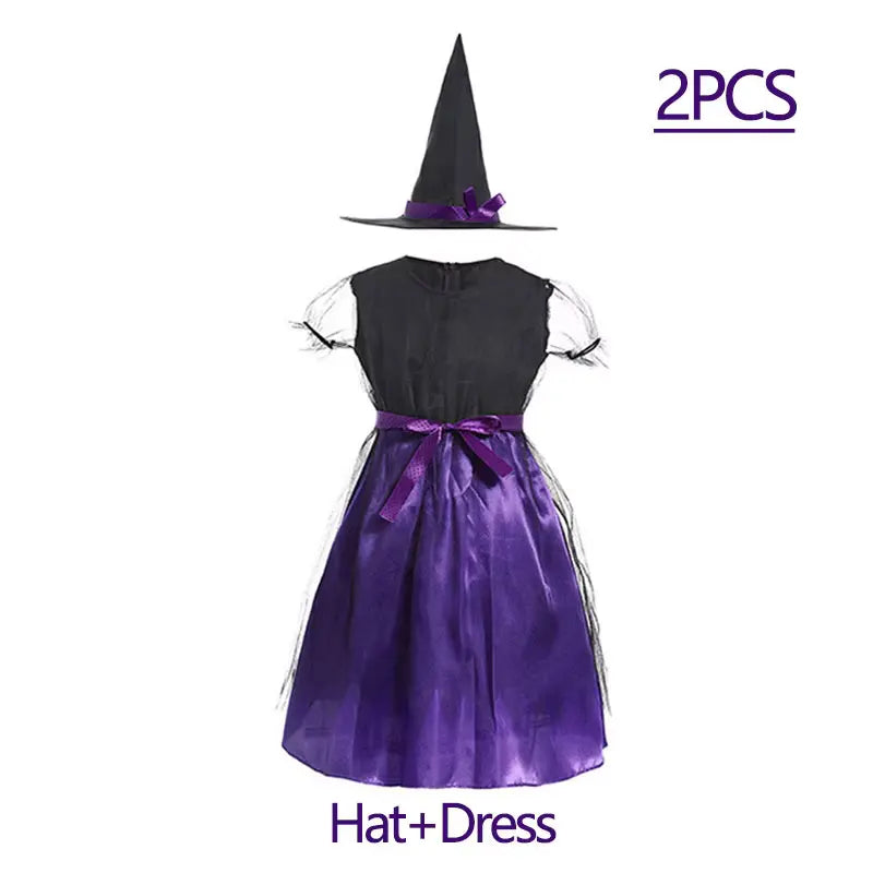 Halloween Costume for Girls Dress Scarlet Witch Vampire Devil Ghost Bat Dress Up Kids - F / 11-12Y (Size 160)